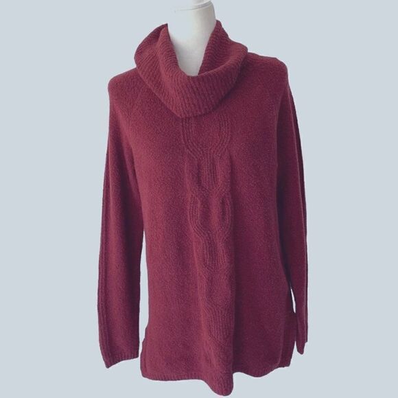 Caslon Nordstrom Red Syrah Chunky Cowl Neck Pullover Sweater SZ XS NWT - Picture 1 of 11